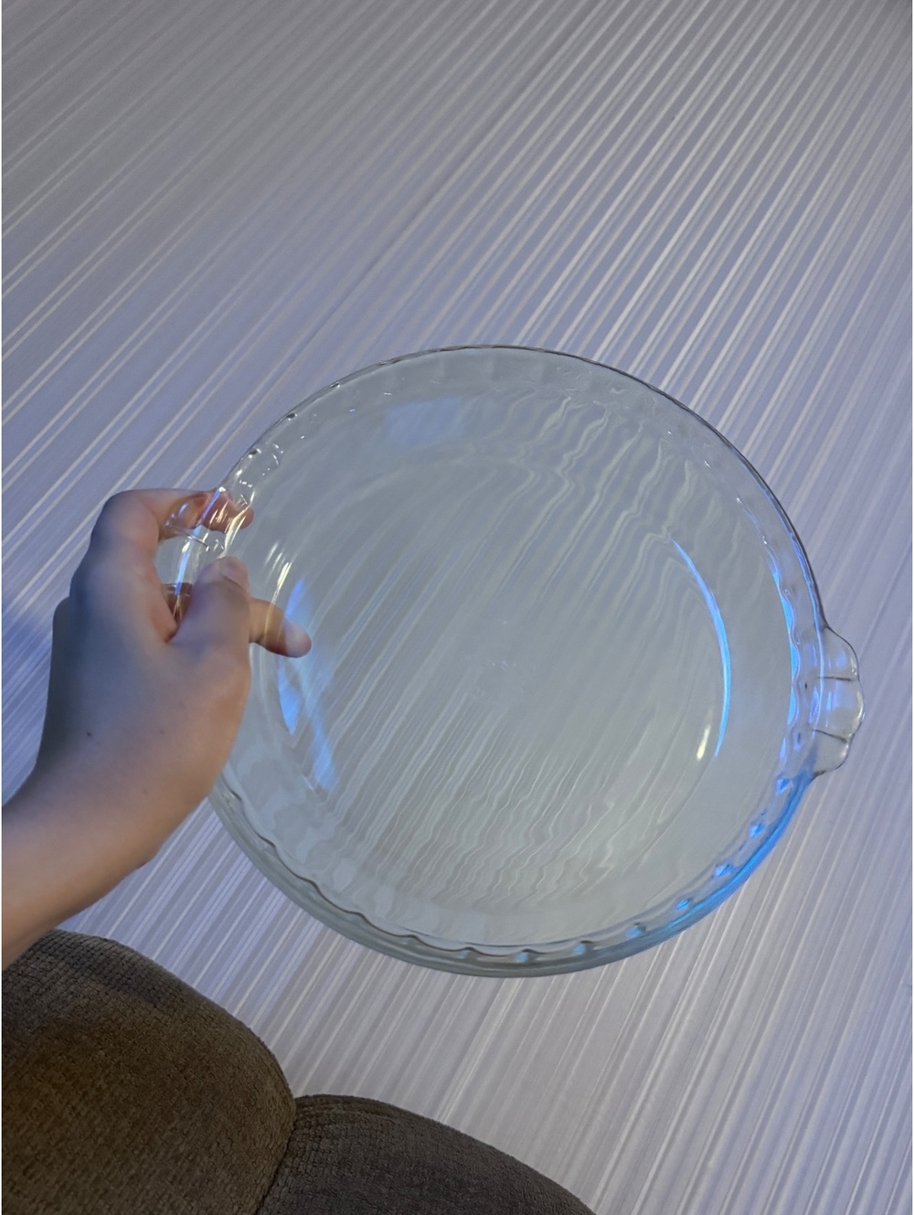 Vintage Pyrex Clear Glass Pie Dish with Handles
